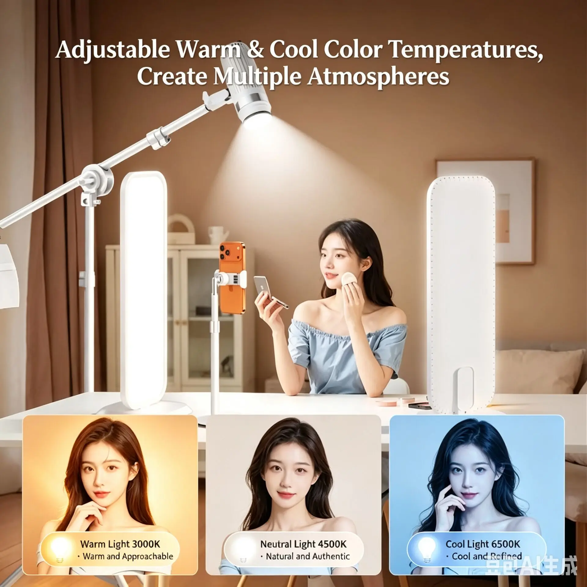 LED Desktop Half Body Fill Lig - Beauty Makeup Tiktok ulasan dan harga