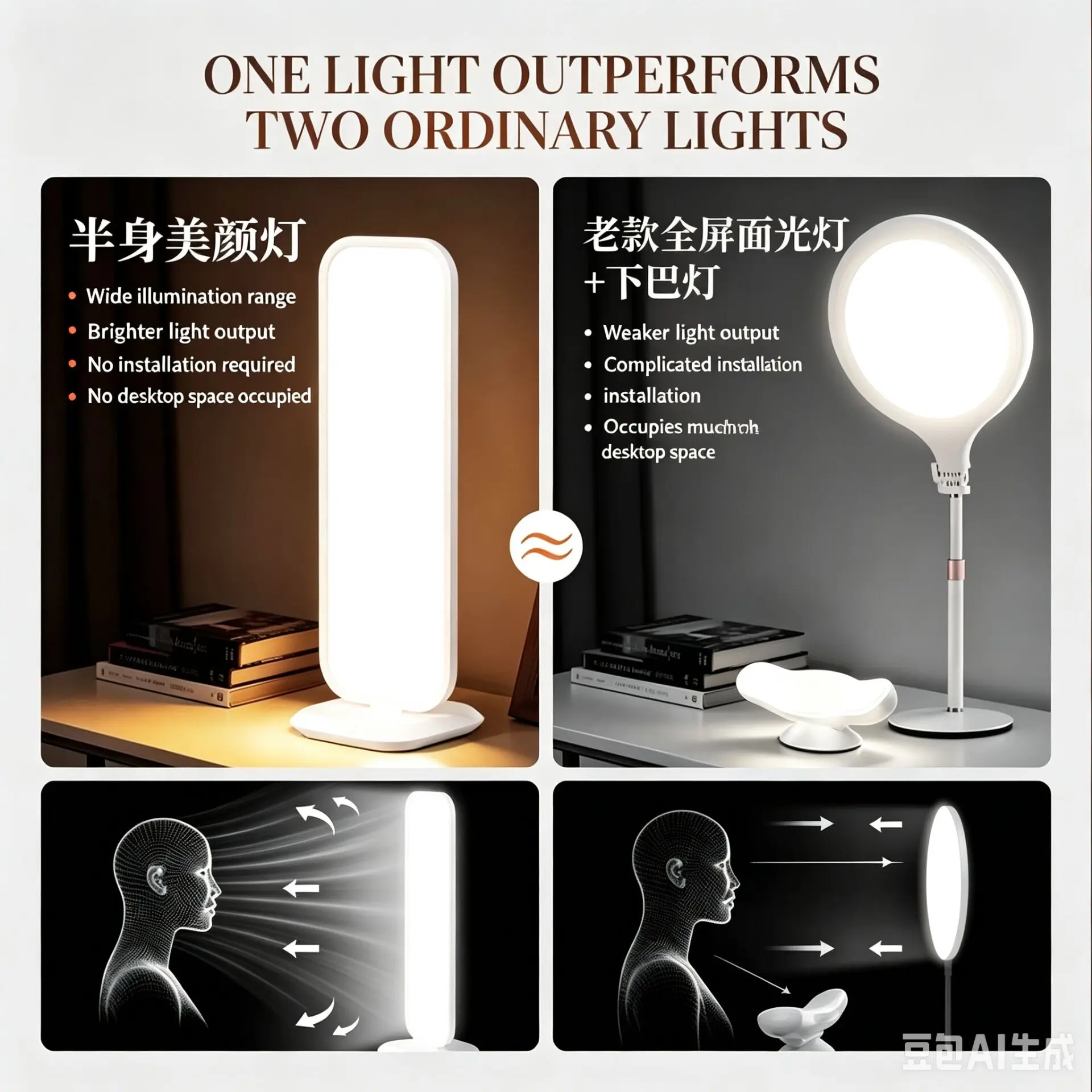 LED Desktop Half Body Fill Lig - Beauty Makeup Tiktok ulasan dan harga