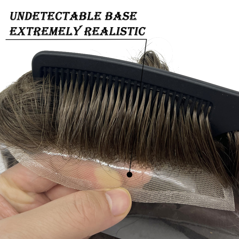Q6 Men's Toupee Lace & PU Base - Concealer Full Coverage ulasan dan harga